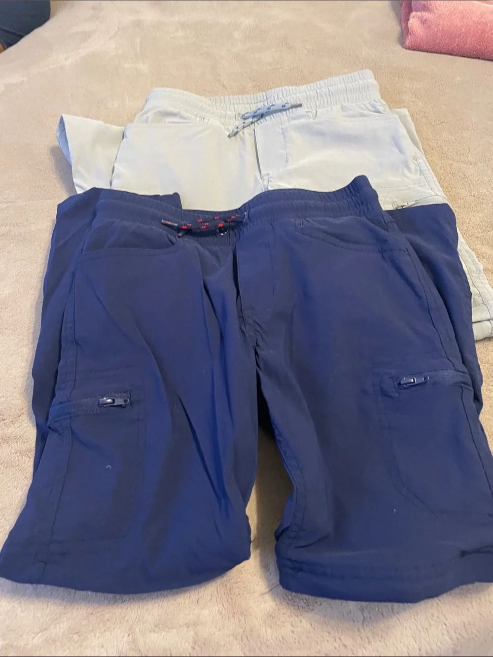 Eddie Bauer Light Blue and Navy Cargo Shorts Pair